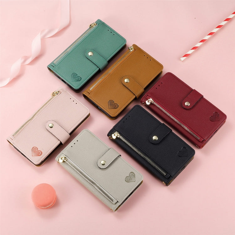 Love Zipper Lanyard Leather Phone Case, For iPhone 11, For iPhone 11 Pro����������...