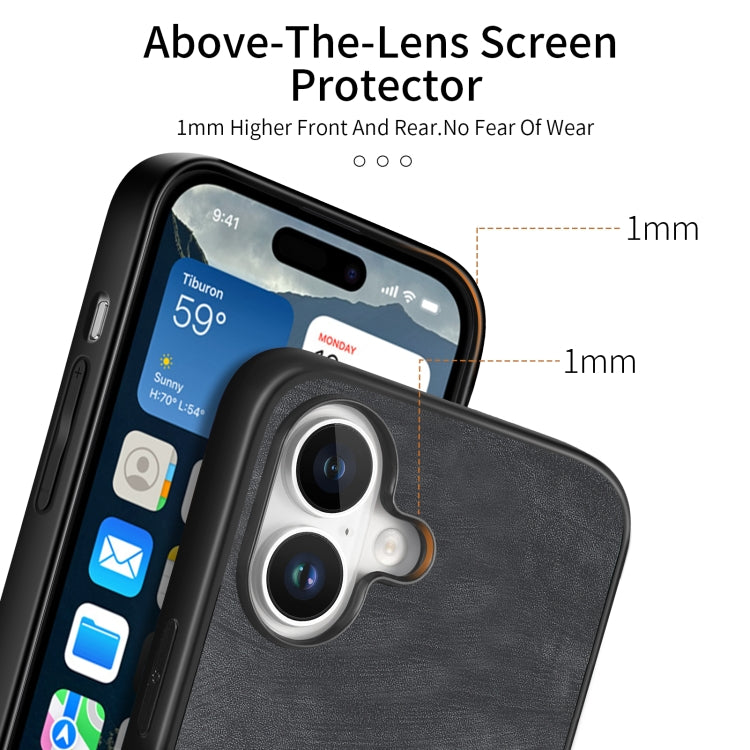 Vintage Leather PC Back Cover Phone Case, For iPhone 16, For iPhone 15 Pro Max����...