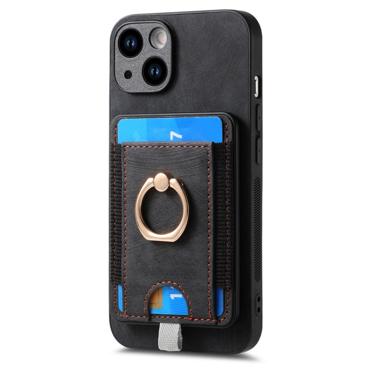Retro Splitable Magnetic Card Bag Leather Phone Case, For iPhone 15 Pro Max�������...