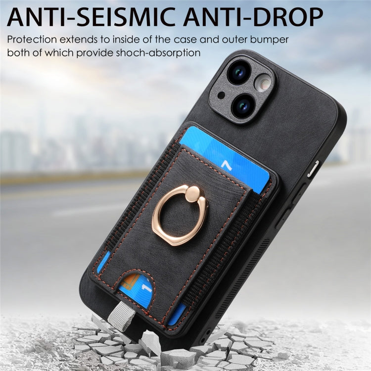 Retro Splitable Magnetic Card Bag Leather Phone Case, For iPhone 15 Pro Max�������...
