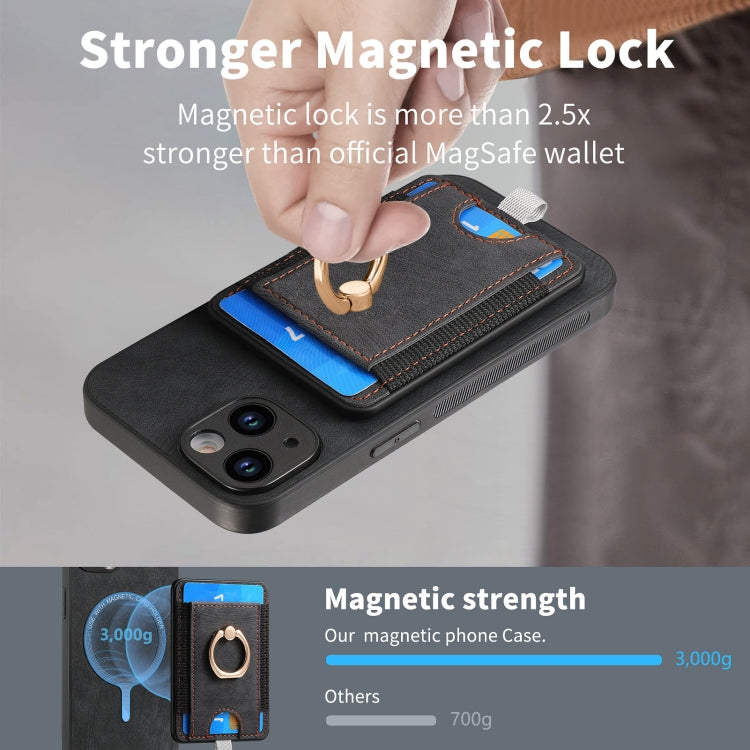 Retro Splitable Magnetic Card Bag Leather Phone Case, For iPhone 15 Pro Max�������...