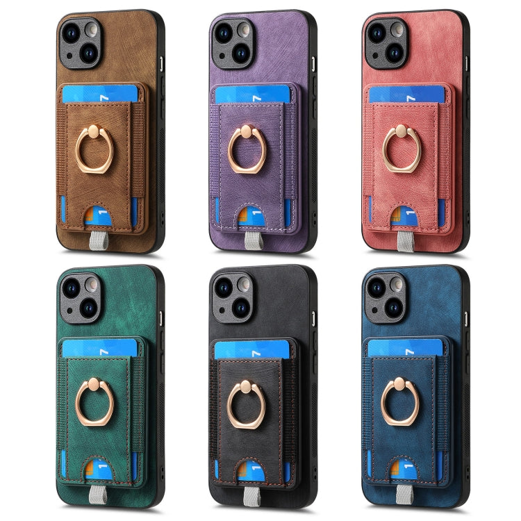 Retro Splitable Magnetic Card Bag Leather Phone Case, For iPhone 15 Pro Max�������...