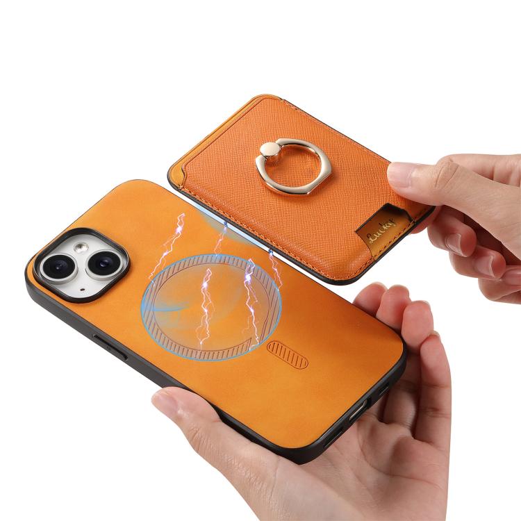 Retro Cross Leather Card Bag MagSafe Phone Case, For iPhone 14 Plus, For iPhone 14...