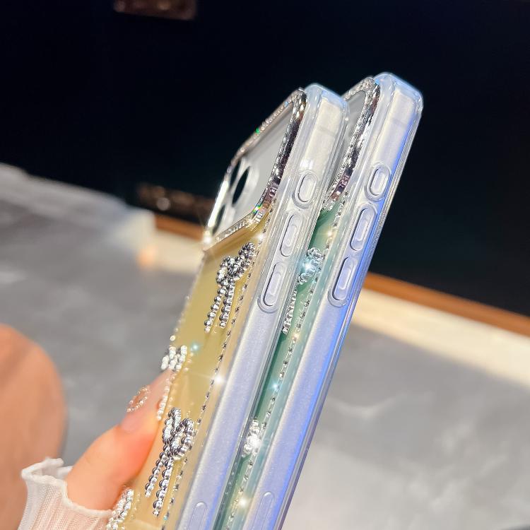 Diamond Glitter Bow-knot Four-Corner Shockproof Phone Case, For iPhone 15 Pro Max�...