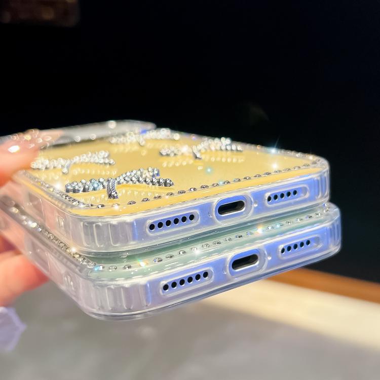 Diamond Glitter Bow-knot Four-Corner Shockproof Phone Case, For iPhone 15 Pro Max�...